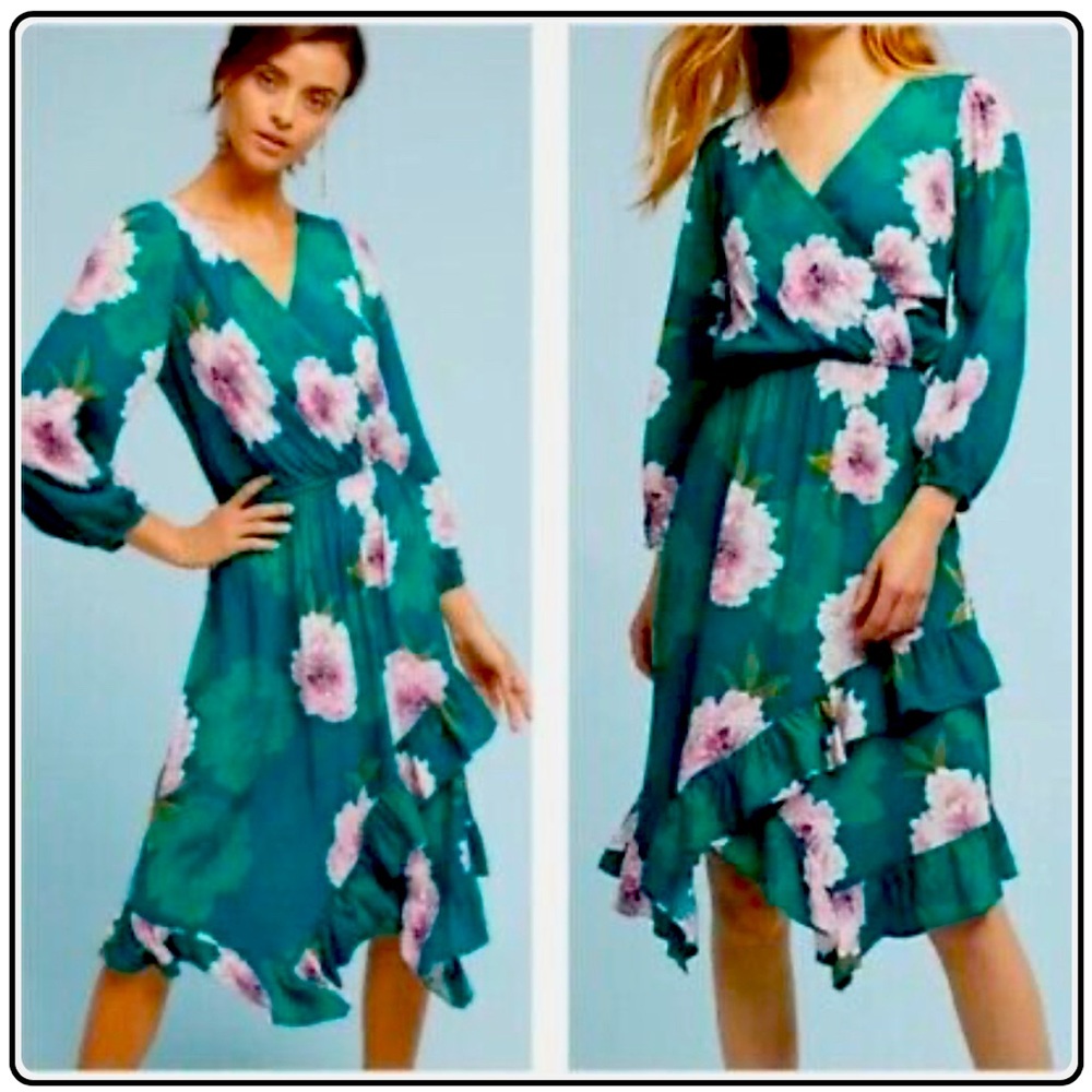 Tracey Reese Aleah Floral Ruffle Dress- size XL